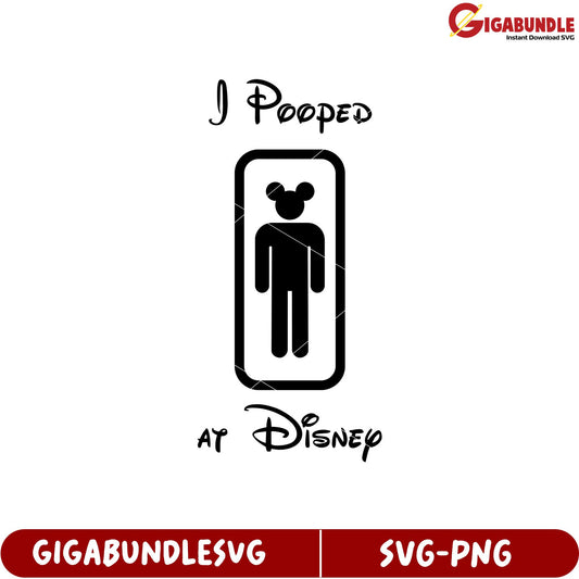 Funny Bathroom Humor SVG Design for Disney Lovers Instant Download