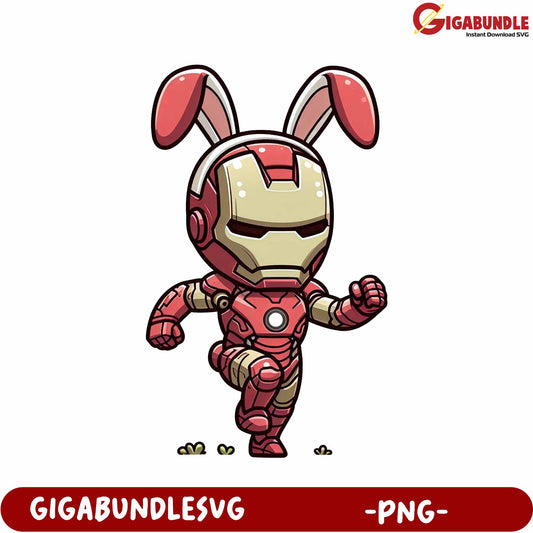 Funny Bunny Hero Character PNG for Creative Projects and Crafts