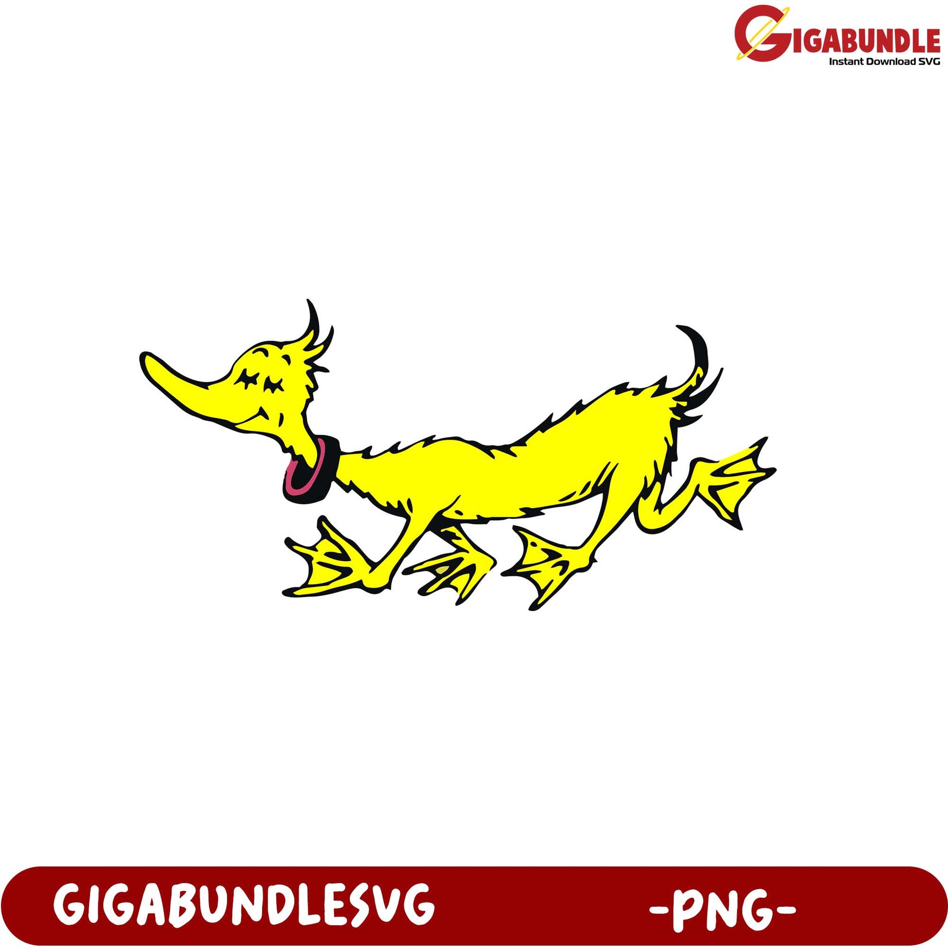 Funny Yellow Dog Character PNG - Instant Download for Crafts