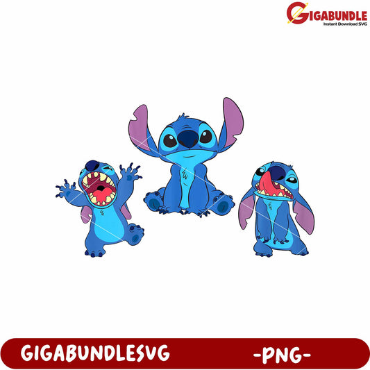 Funny stitch design png, cute disney alien png, lilo and stitch humor png