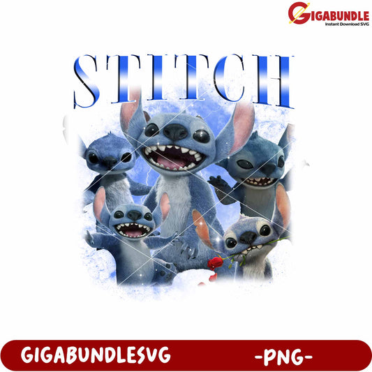 Funny stitch design png, cute disney alien png, lilo and stitch the movie png