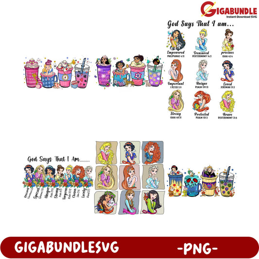 God Says I Am Bundle - Empowering PNG Designs for Creative Projects