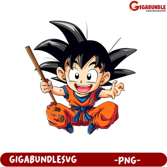 Goku Character PNG File for Unique Art and Design Projects