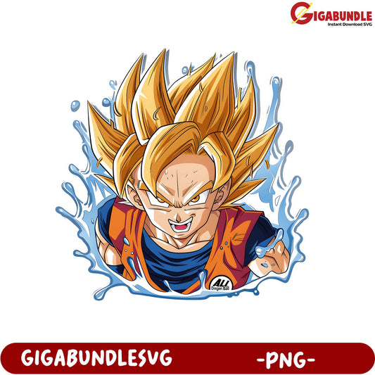 Goku Splash PNG Artwork for Fans and Collectors Online