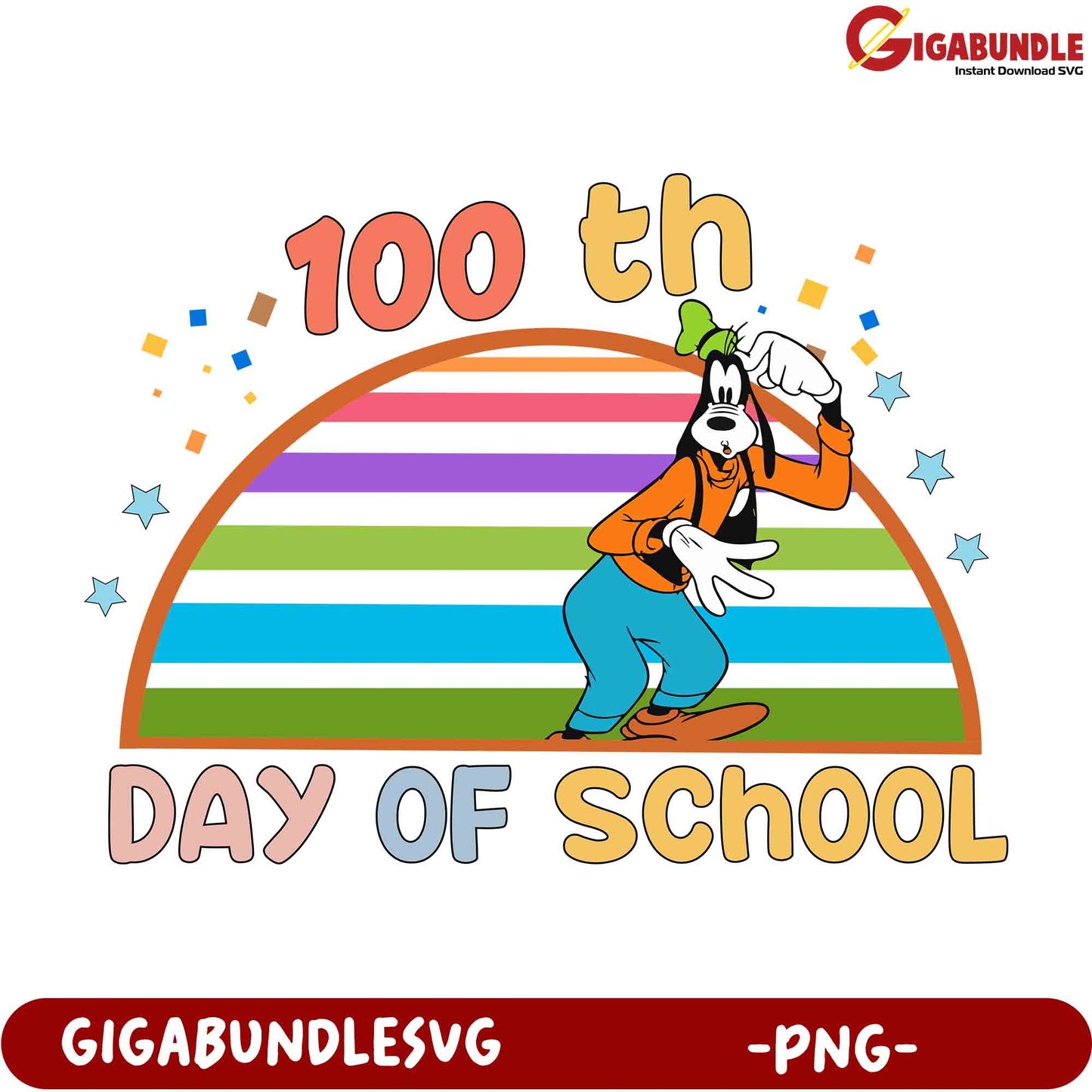 Goofy 100th Day of School PNG