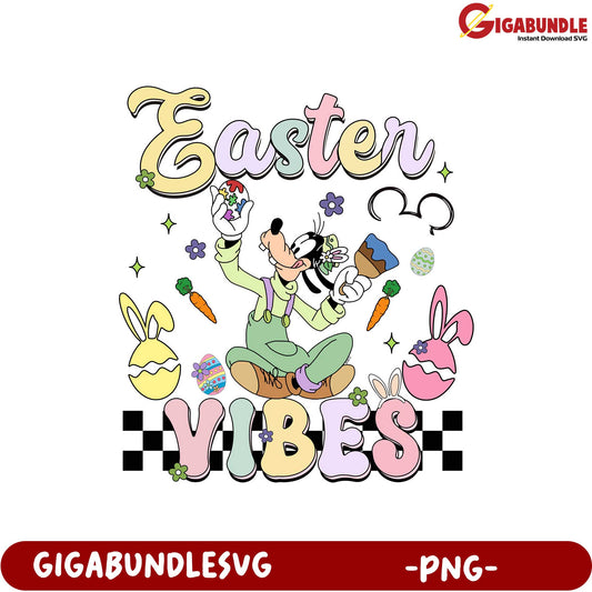 Goofy Easter Vibes PNG  Colorful Spring Celebration Design
