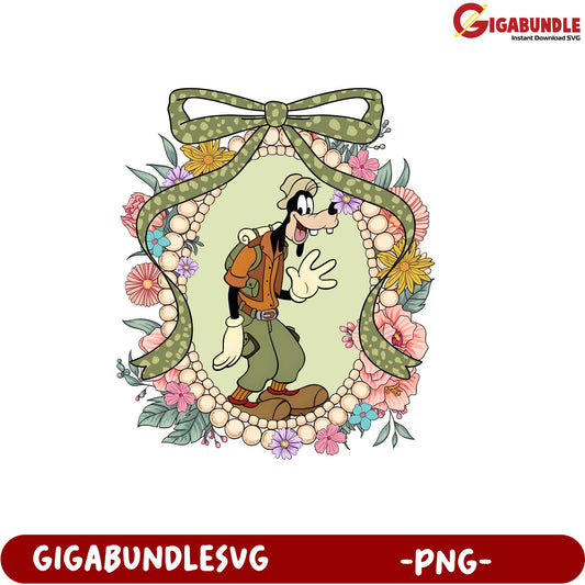 Goofy Floral Frame Art PNG for Creative Projects and Crafts