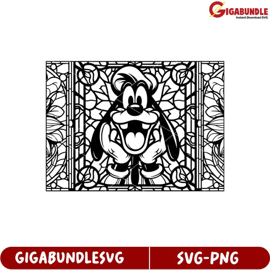 Goofy Stained Glass SVG Design Ideal for Crafting and DIY Projects