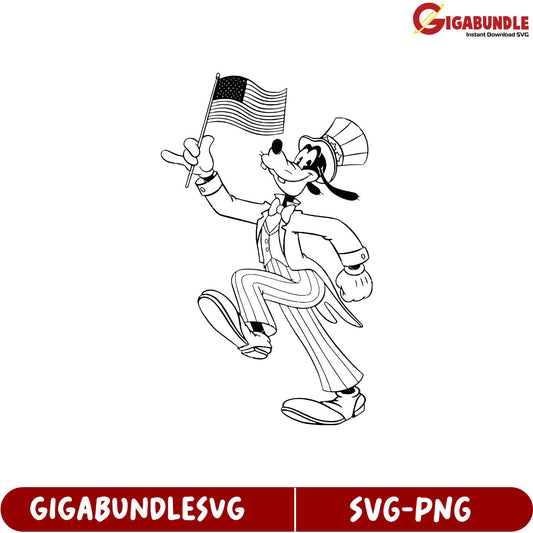 Goofy Uncle Sam Character Design SVG Graphic for Crafts and Projects