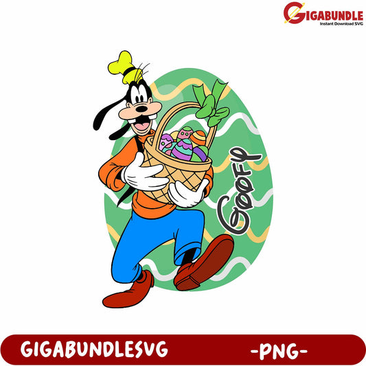 Goofy with Easter Basket PNG  Fun Cartoon Character Design