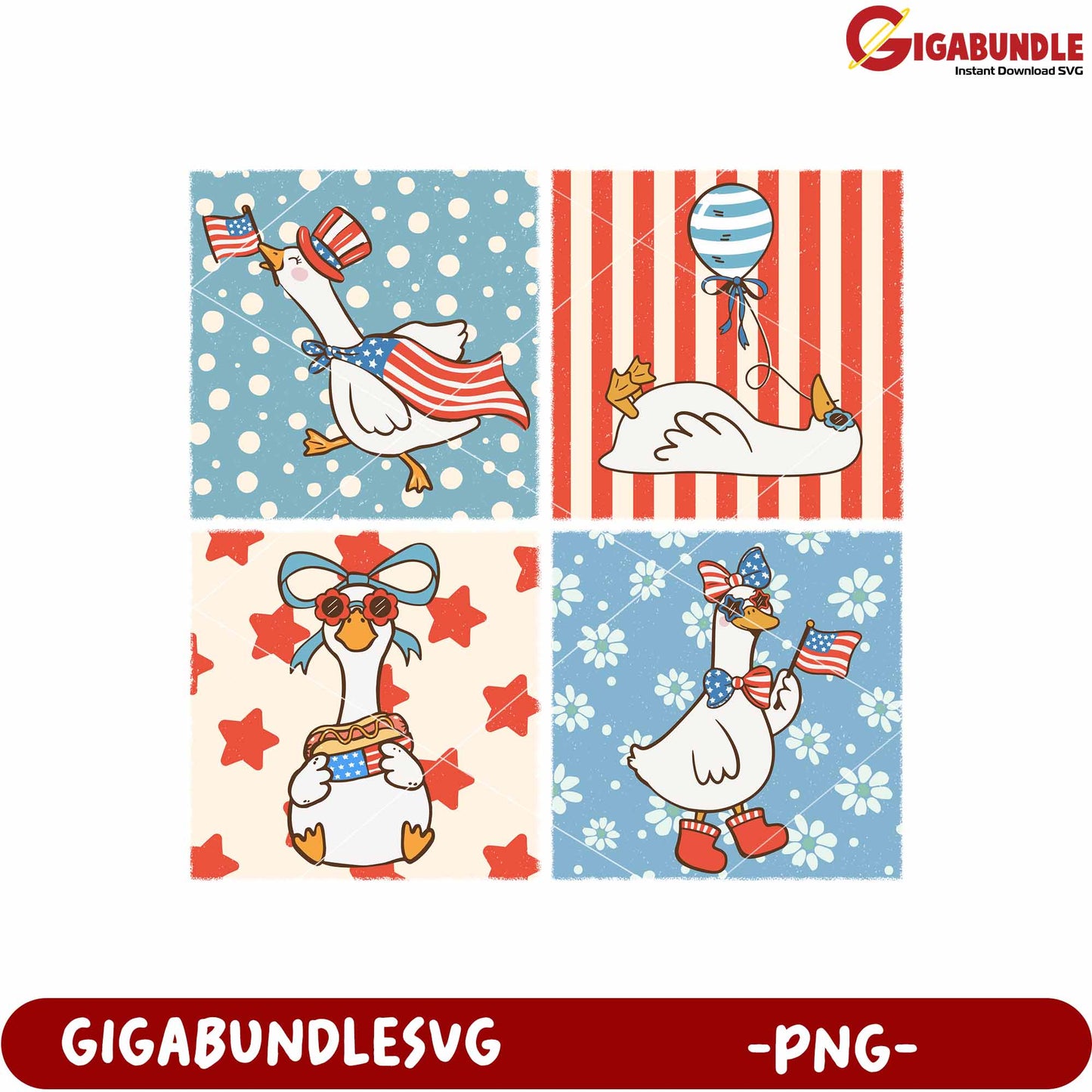 Goose american flag png, freedom day png, usa flag bird png