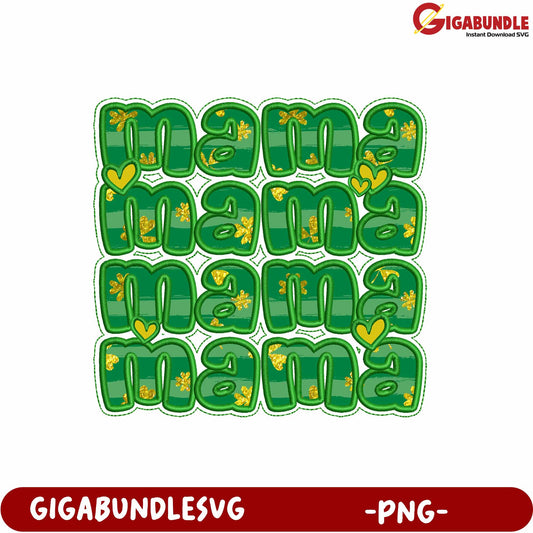 Green Mama Text Design PNG for Digital and Printable Crafts