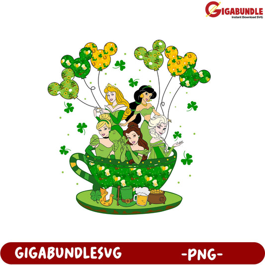 Green Princess Tea Party PNG  Fun Disney-Inspired Design