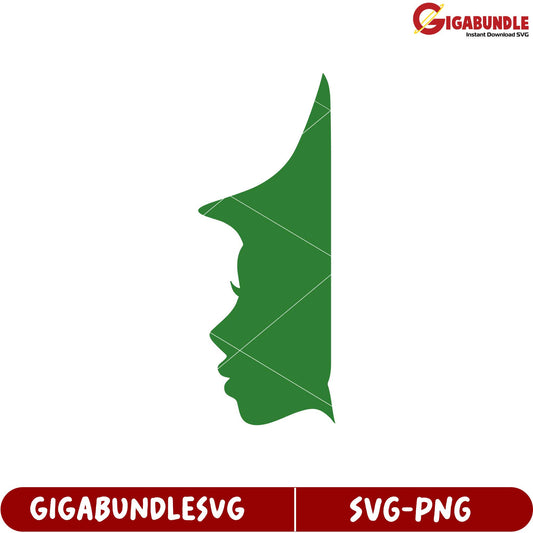 Green Profile Silhouette SVG Design for Creative Art Projects Download