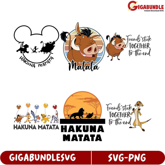 Hakuna Matata SVG Bundle Fun Designs for Craft Lovers