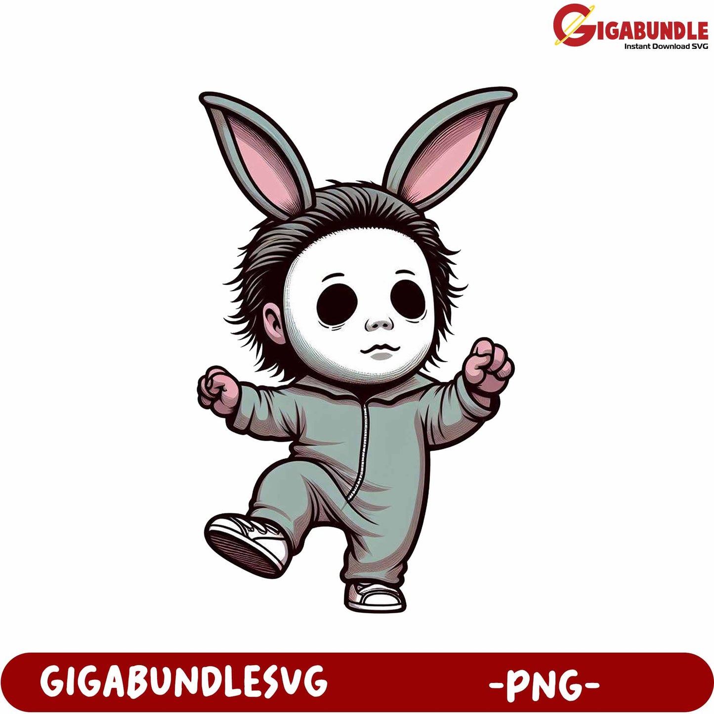 Halloween Bunny Costume Character PNG Design for Crafts