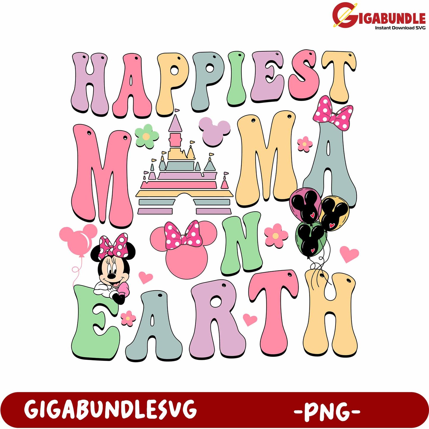 Happiest Mom on Earth PNG Design for Cute Celebrations