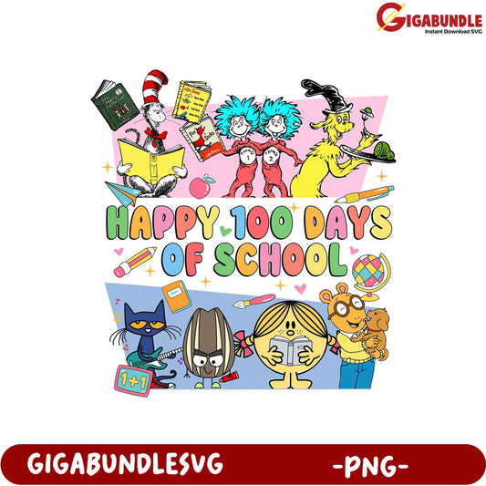 Happy 100 Days of School PNG - Fun Classroom Design