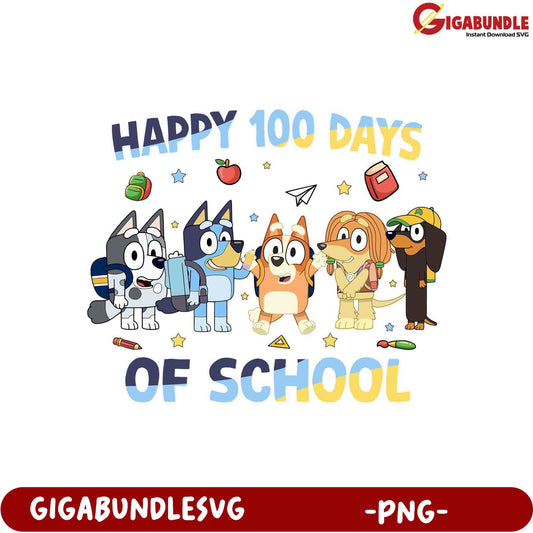 Happy 100 Days of School PNG - Fun Kids Celebration Art