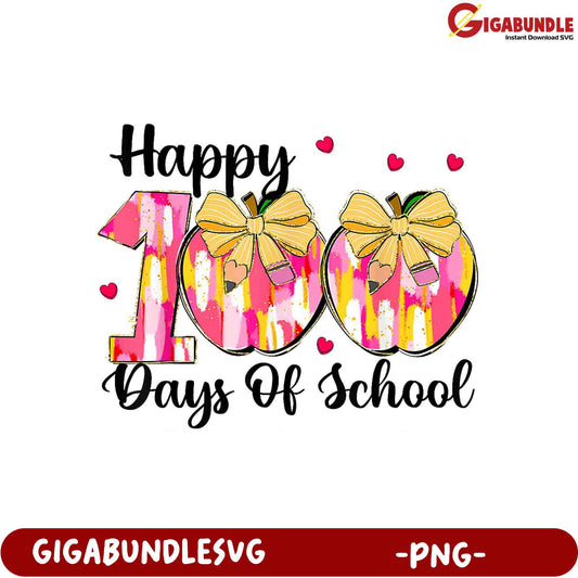 Happy 100 Days of School PNG for Fun Classroom Designs