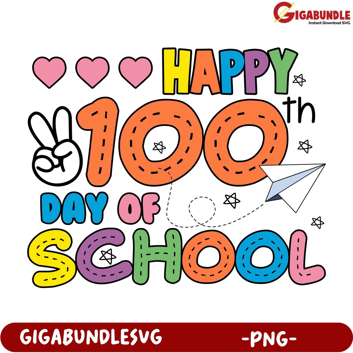 Happy 100th Day of School PNG