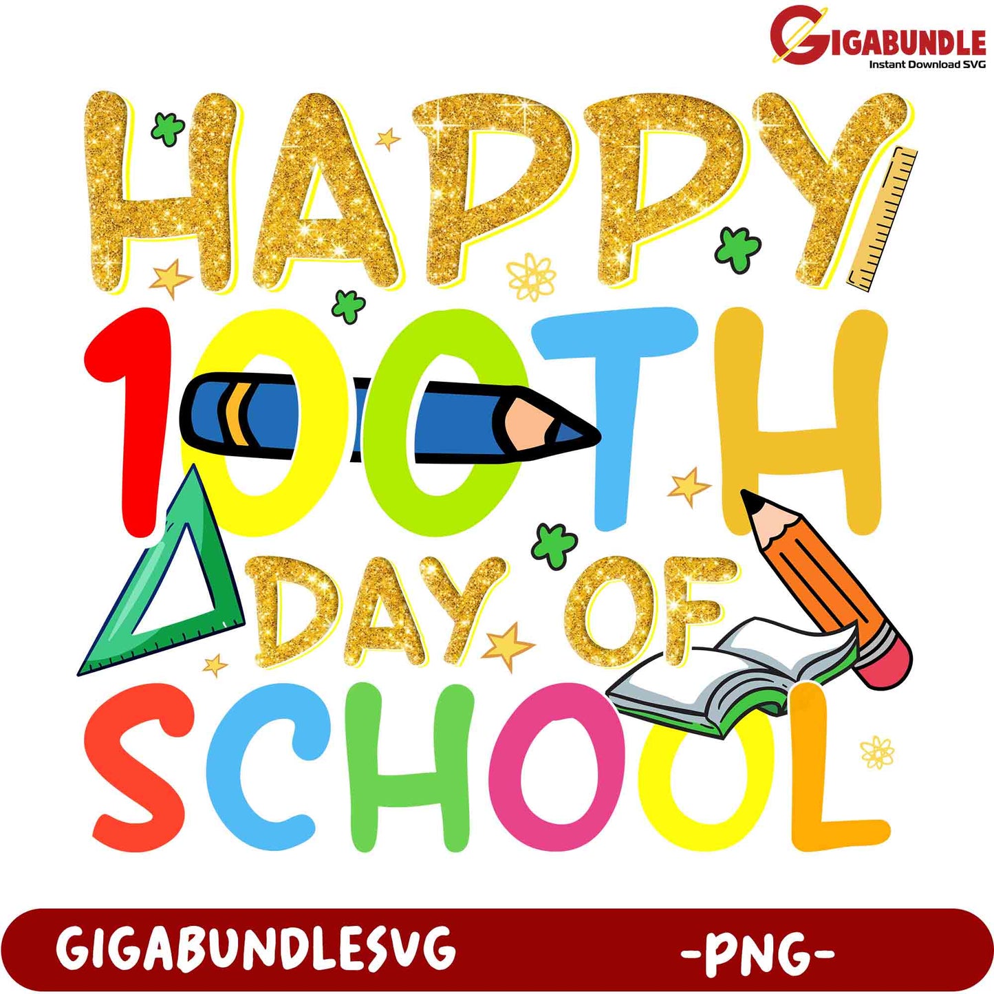 Happy 100th Day of School PNG Image