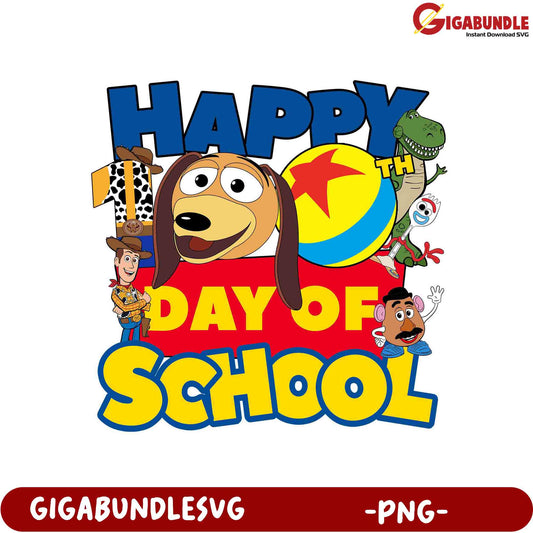 Happy 1st Day of School PNG - Fun Character Design