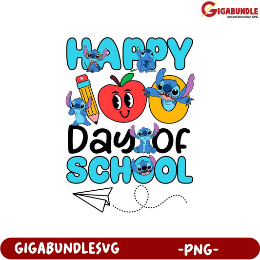 Happy Back to School PNG with Cute Cartoon Characters