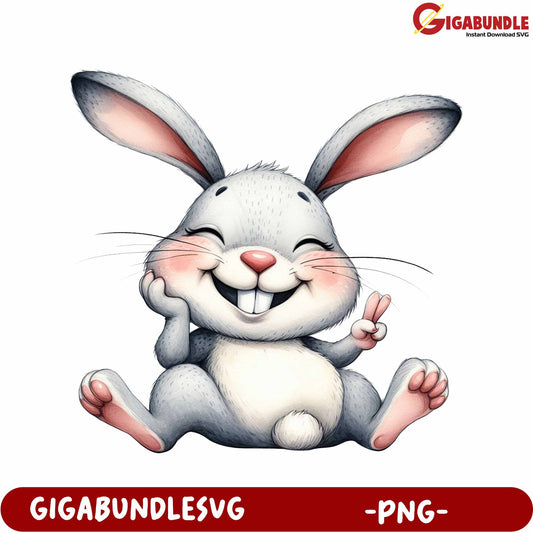 Happy Bunny Character PNG for Fun Craft Projects and Designs