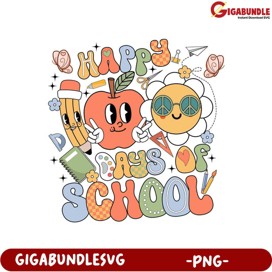 Happy Days of School PNG Graphic for Fun Back-to-School