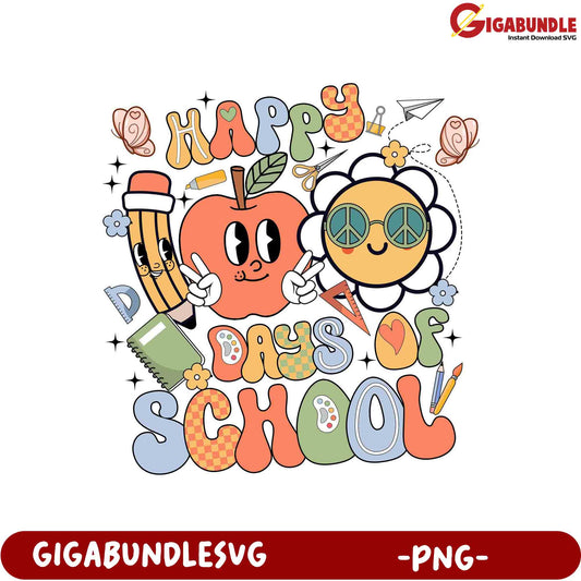Happy Days of School PNG Graphic for Fun Designs