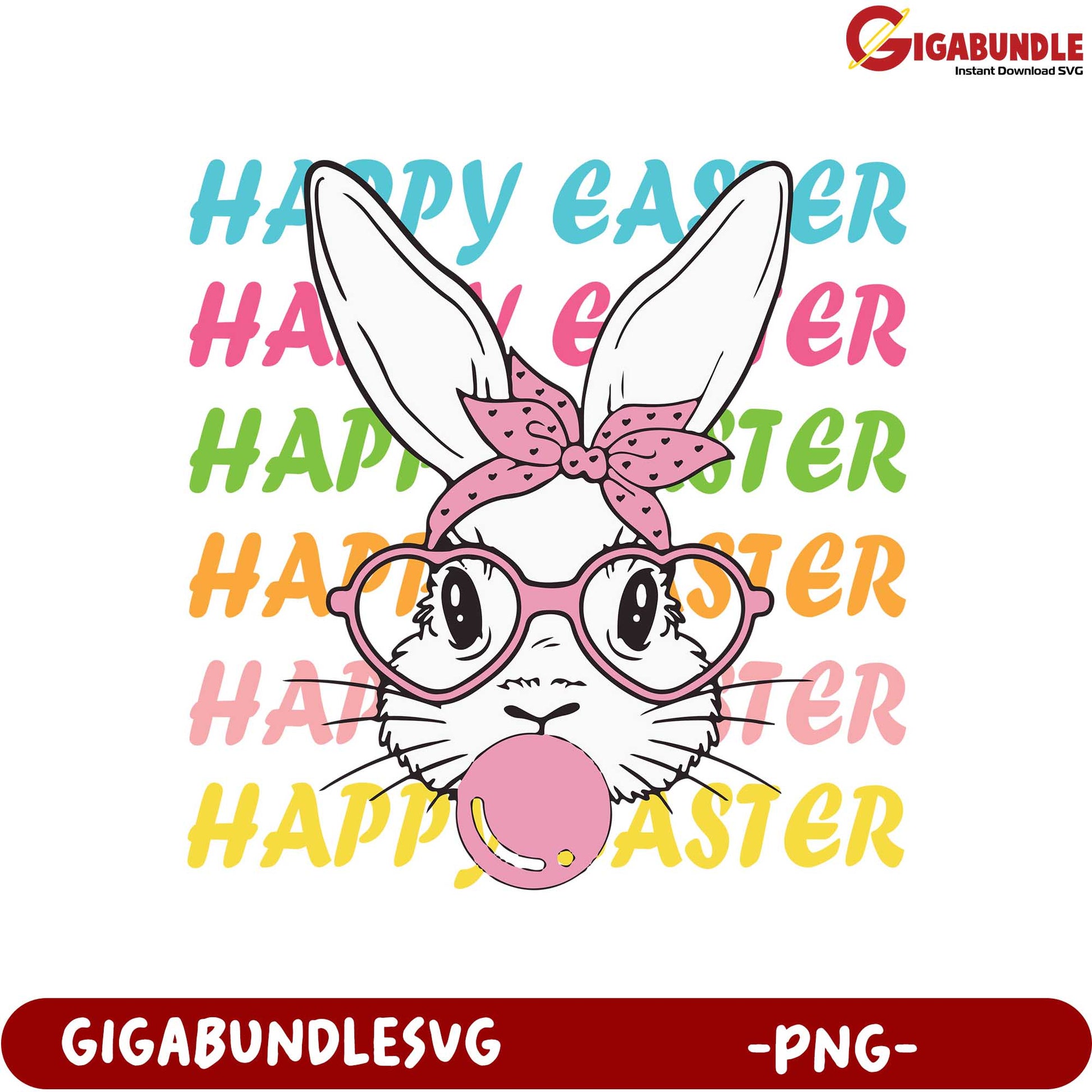 Happy Easter Bunny PNG  Cute Rabbit Design for Spring Crafts