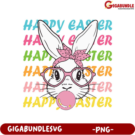 Happy Easter Bunny PNG  Cute Rabbit Design for Spring Crafts