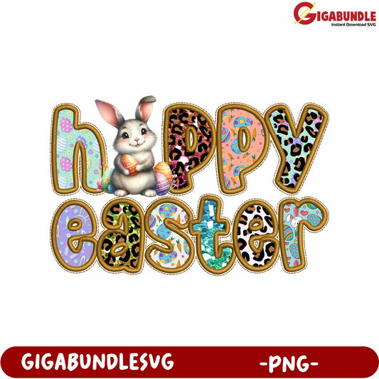 Happy Easter Bunny PNG Design for Creative Spring Projects