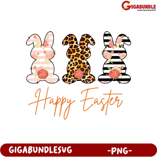 Happy Easter Bunny SVG PNG File for Spring Crafts and Decor