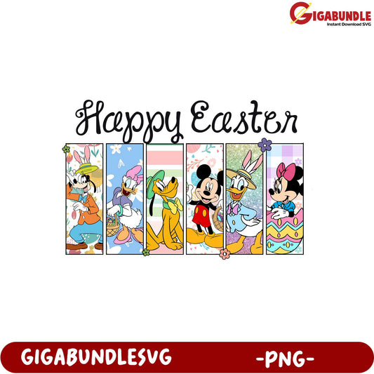 Happy Easter Disney Characters PNG - Cute Festive Digital Art