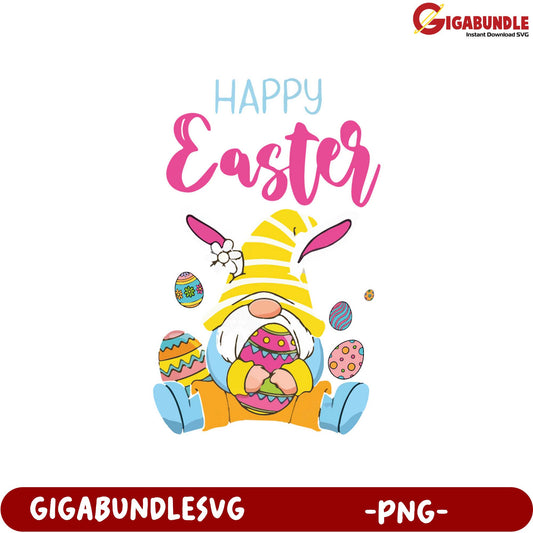 Happy Easter Gnome PNG Graphic for Festive Holiday Celebrations