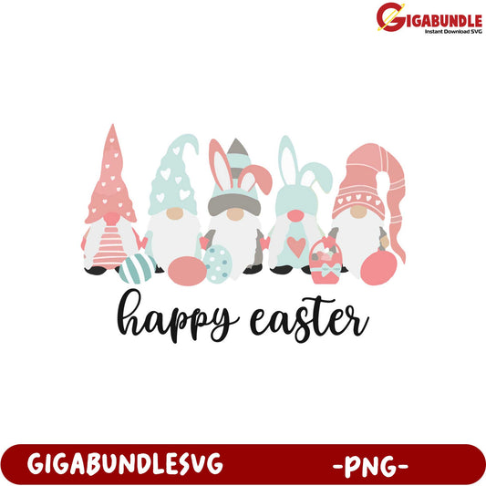 Happy Easter Gnomes PNG Clipart for Festive Celebrations