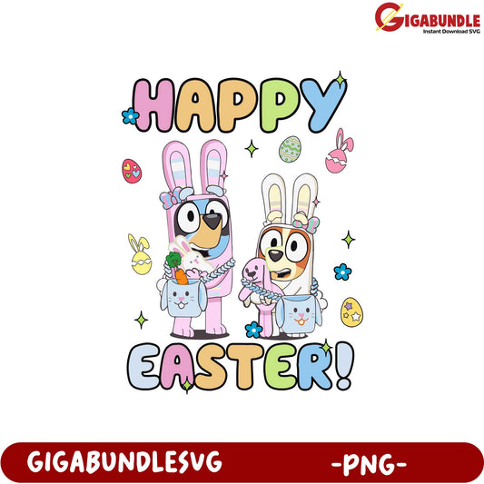 Happy Easter PNG  Cute Bunny Characters for Spring Celebrations