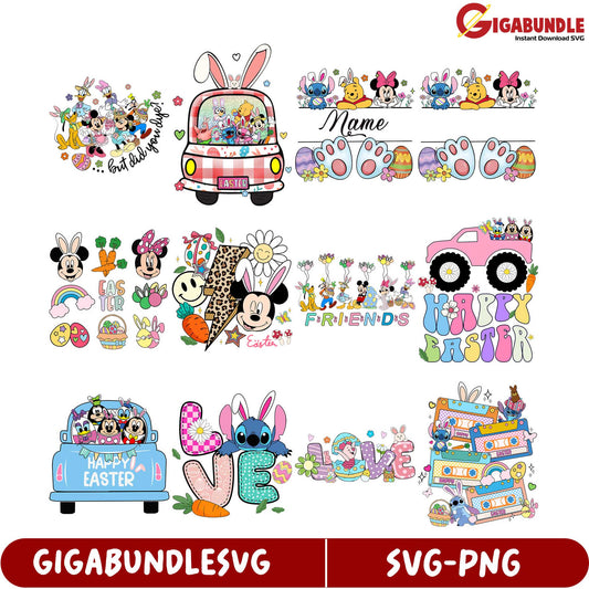 Happy Easter SVG Bundle  Cute Characters & Designs for Crafts