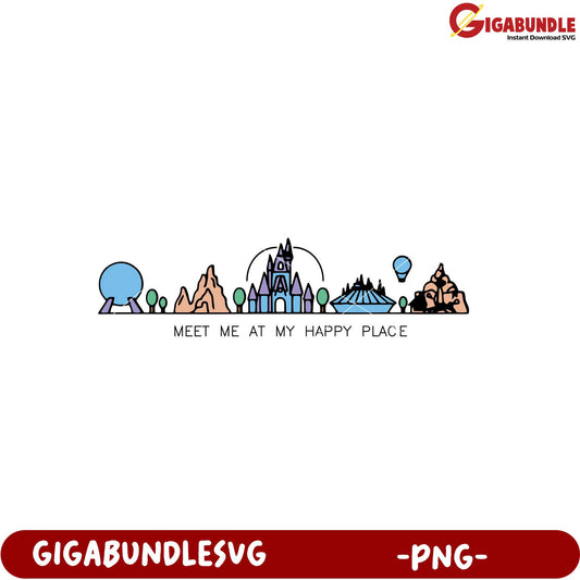 Happy Place Adventure Illustration in PNG Format