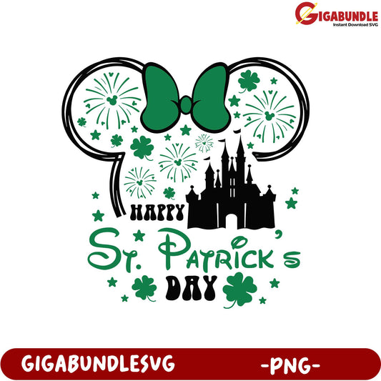 Happy St. Patrick's Day Mickey Mouse Design PNG Download File