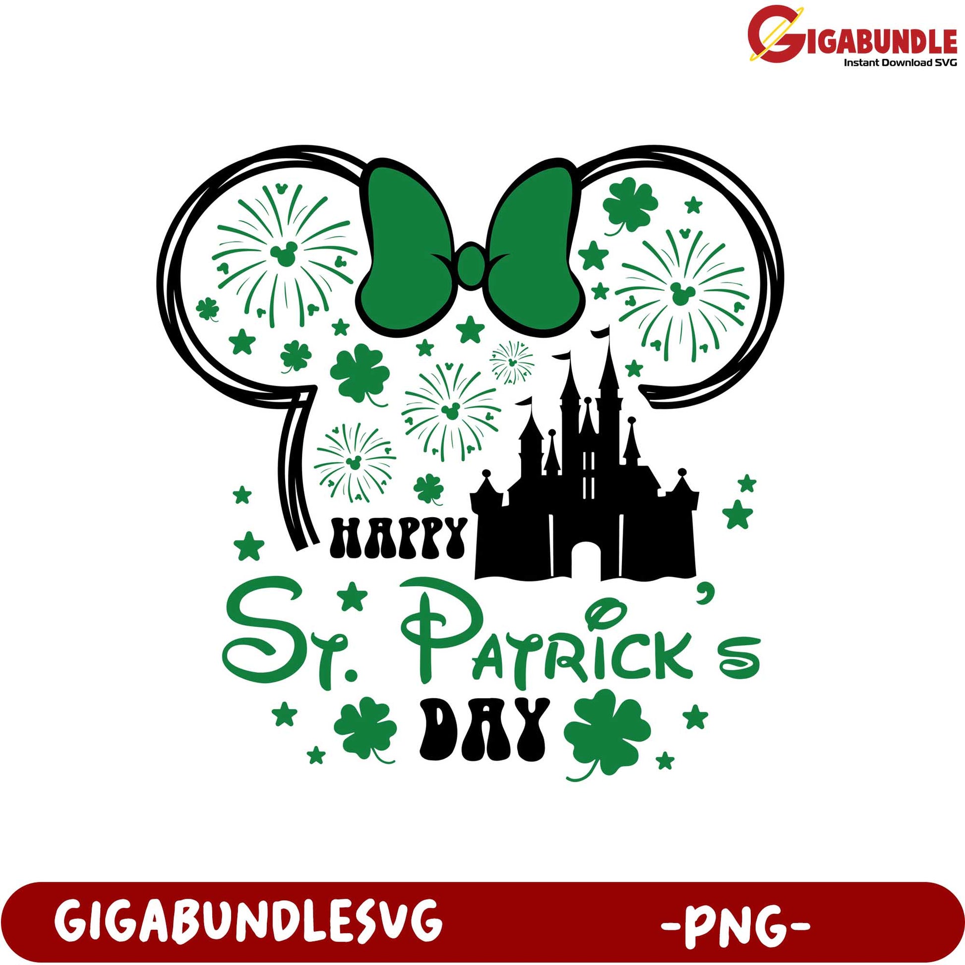 Happy St. Patrick's Day Mickey Mouse PNG Design for Fun Celebrations