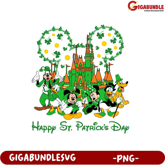 Happy St. Patrick's Day PNG - Disney Characters Celebrating Festivity