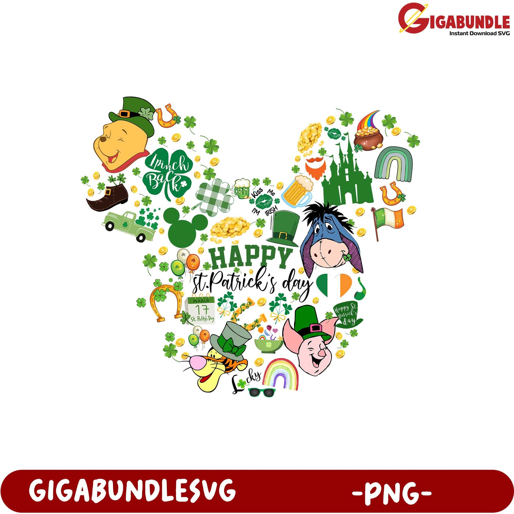 Happy St. Patrick's Day PNG Design with Fun Characters and Icons