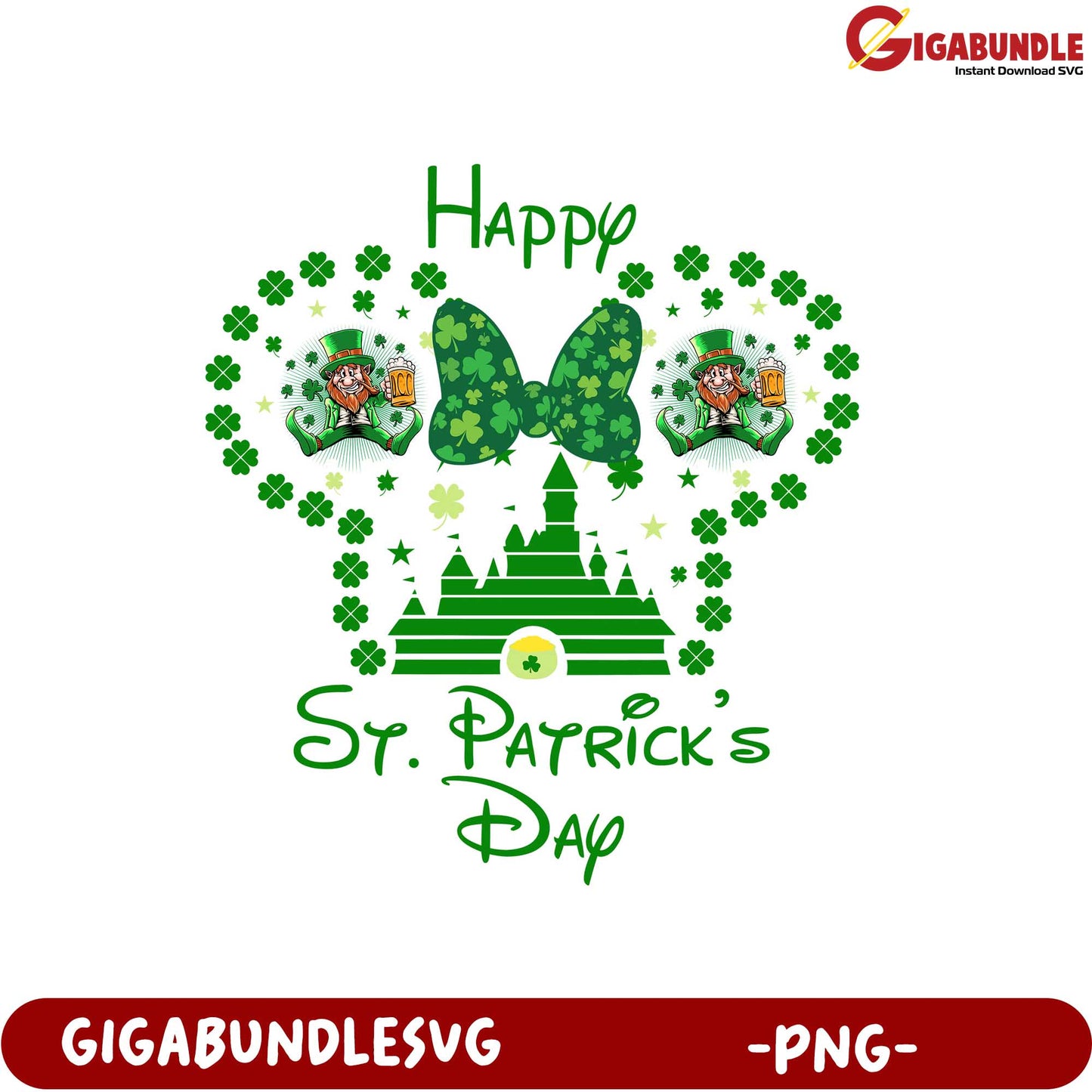 Happy St. Patrick's Day PNG Design with Fun Leprechaun Elements