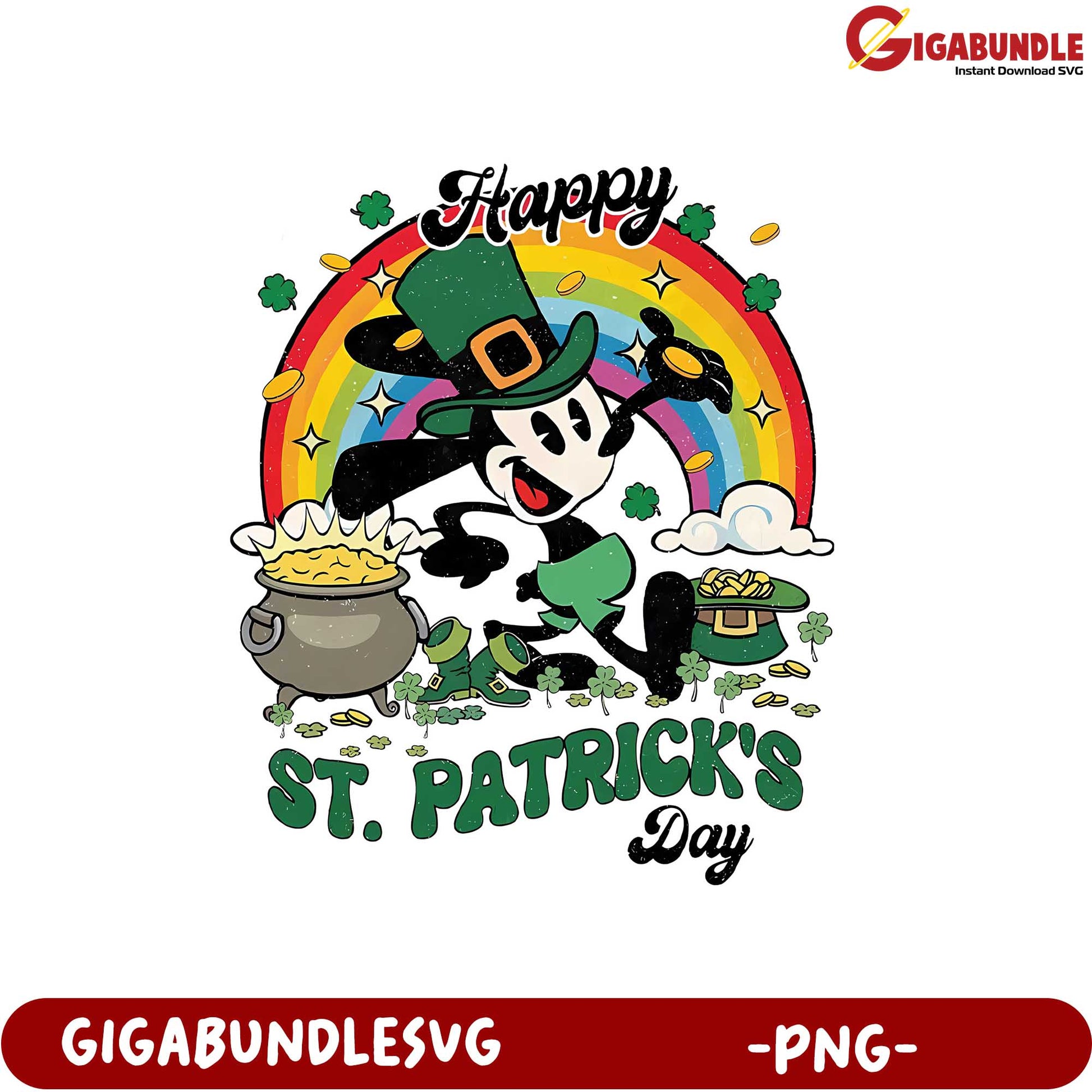 Happy St. Patrick's Day PNG Graphic with Lucky Charms Design