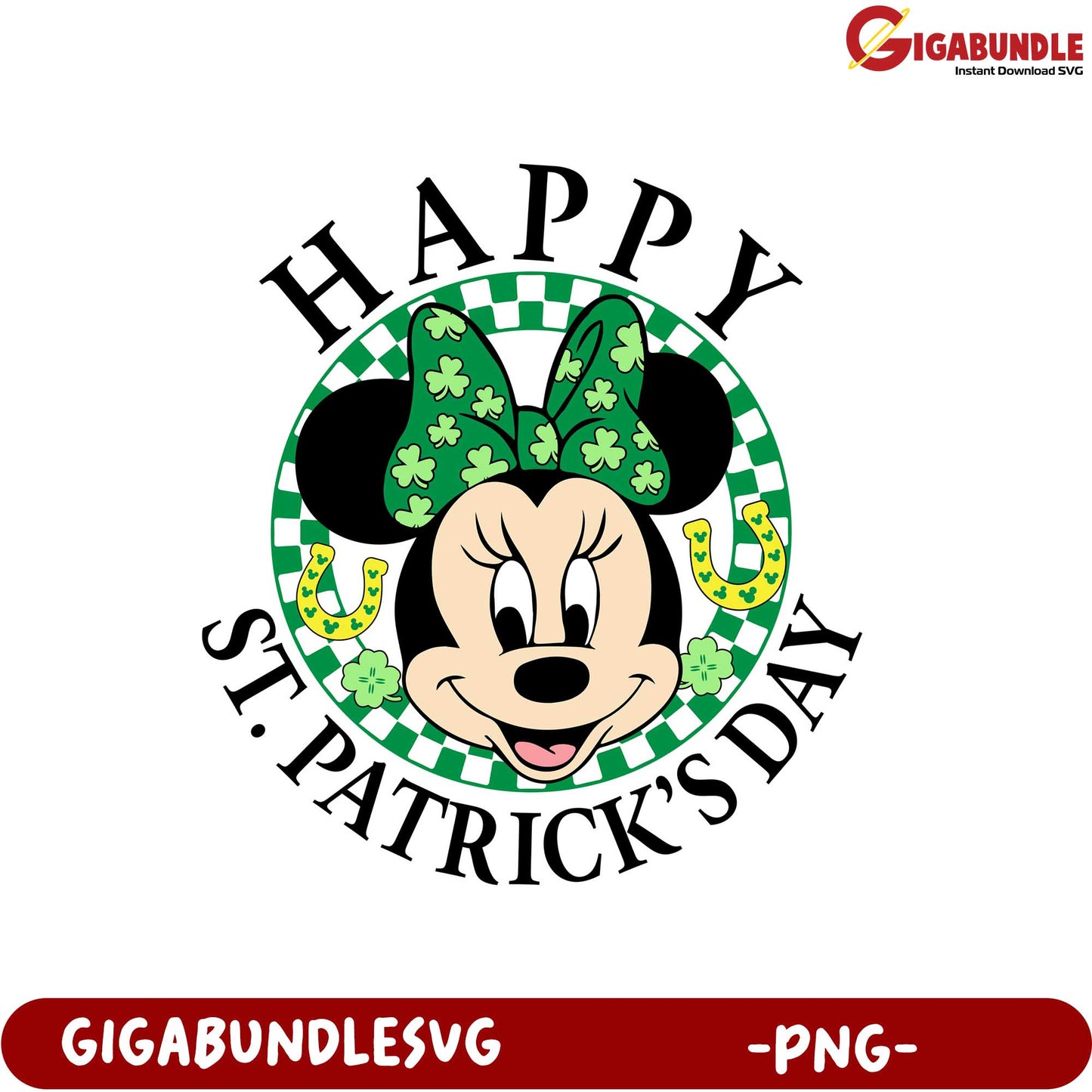 Happy St. Patrick's Day PNG – Cute Minnie Mouse Design