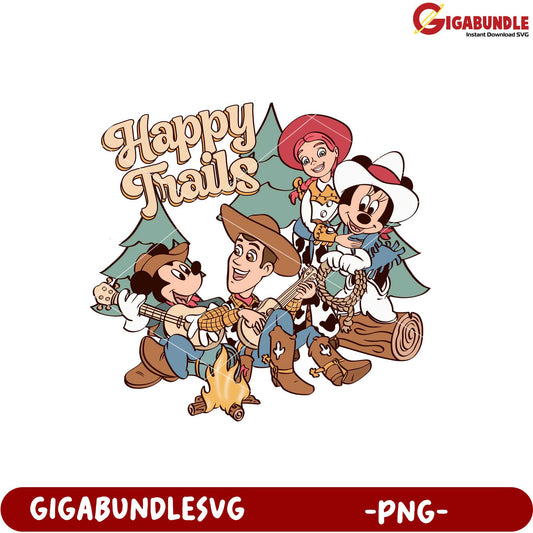 Happy Trails Adventure Cartoon Characters PNG Artwork