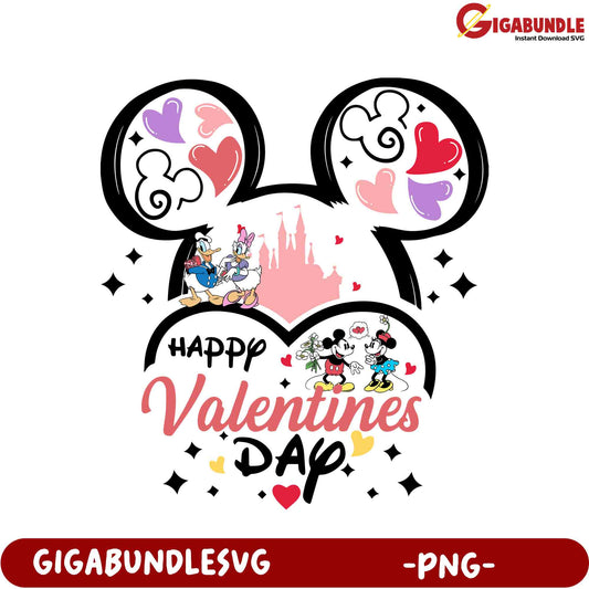 Happy Valentine's Day Disney PNG Graphic - Mickey & Friends Design